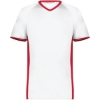 Custom Youth Cutter V-Neck Jersey White/ Scarlet