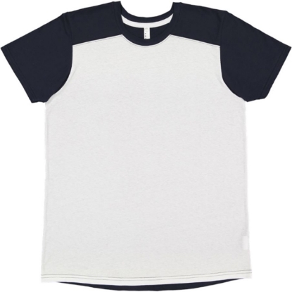 Custom Unisex Forward Shoulder Fine Jersey Tee White/ Navy