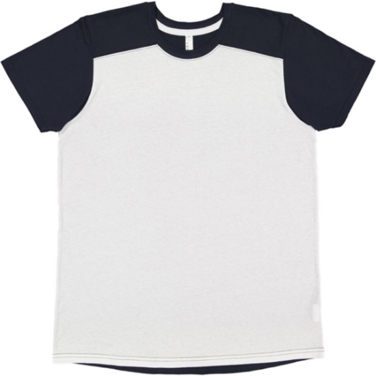 Custom Unisex Forward Shoulder Fine Jersey Tee White/ Navy
