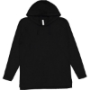 Custom Unisex Fine Jersey Hooded Long Sleeve Raglan T-Shirt Black