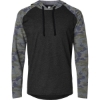 Custom Unisex Fine Jersey Hooded Long Sleeve Raglan T-Shirt Vintage Smoke/ Vintage Camo/ Black