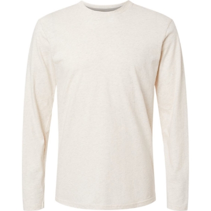 Custom Unisex Fine Jersey Long Sleeve Tee Natural Heather