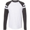 Custom Unisex Fine Jersey Mash Up Long Sleeve Tee Blended White/ Vintage Smoke