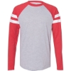Custom Unisex Fine Jersey Mash Up Long Sleeve Tee Vintage Heather/ Vintage Red
