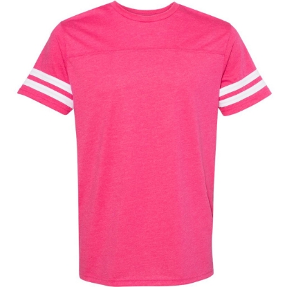 Custom Unisex Football Fine Jersey Tee Vintage Hot Pink/ White