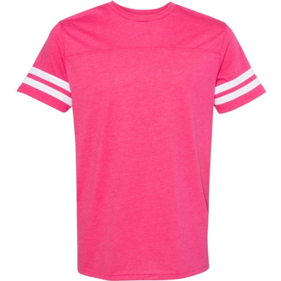 Custom Unisex Football Fine Jersey Tee Vintage Hot Pink/ White