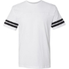 Custom Unisex Football Fine Jersey Tee White Solid/ Black