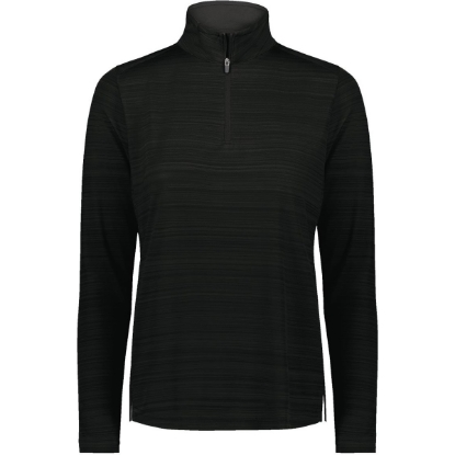 Custom Womens Pursuit Quarter-Zip Pullover Black