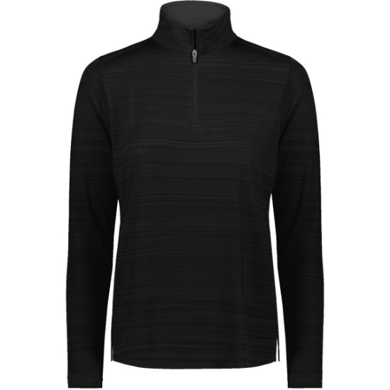 Custom Womens Pursuit Quarter-Zip Pullover Black