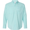 Custom Mens Kitty Hawk Performance Fishing Shirt Aqua Blue