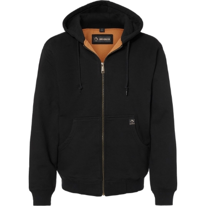 Custom Mens Tall Crossfire Heavyweight Power Fleece Hooded Jacket with Thermal Lining Black