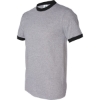 Custom Unisex 50/50 Ringer T-Shirt Athletic Heather/ Black