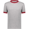 Custom Unisex 50/50 Ringer T-Shirt Athletic Heather/ Red