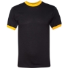 Custom Unisex 50/50 Ringer T-Shirt Black/ Gold