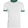 Custom Unisex 50/50 Ringer T-Shirt White/ Dark Green