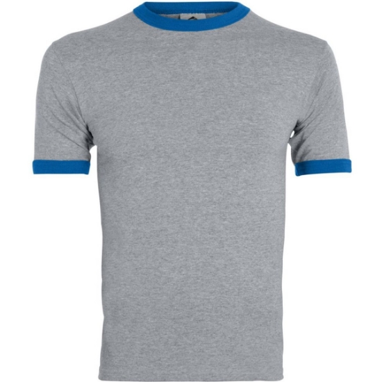 Custom Youth Ringer T-Shirt Athletic Heather/ Royal