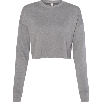 Custom Womens Crop Crewneck Sweatshirt Deep Heather