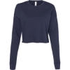 Custom Womens Crop Crewneck Sweatshirt Navy
