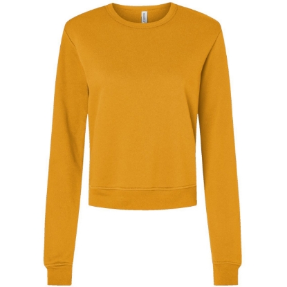 Custom Womens Sponge Fleece Crewneck Sweatshirt Heather Mustard