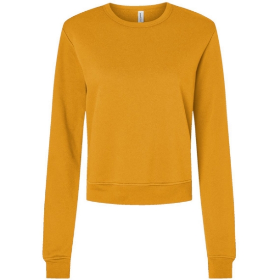 Custom Womens Sponge Fleece Crewneck Sweatshirt Heather Mustard
