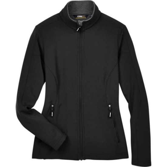 Custom Womens Cruise Two-Layer Fleece Bonded Soft Shell Jacket Black