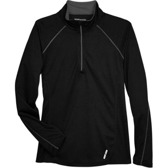 Custom Womens Radar Performance Quarter-Zip Pullover Black