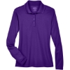 Custom Womens Pinnacle Performance Long Sleeve Piqué Polo Campus Purple