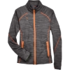 Custom Womens Flux Mélange Bonded Fleece Jacket Carbon/ Orange Soda