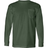 Custom Unisex USA-Made Long Sleeve Pocket T-Shirt Forest Green