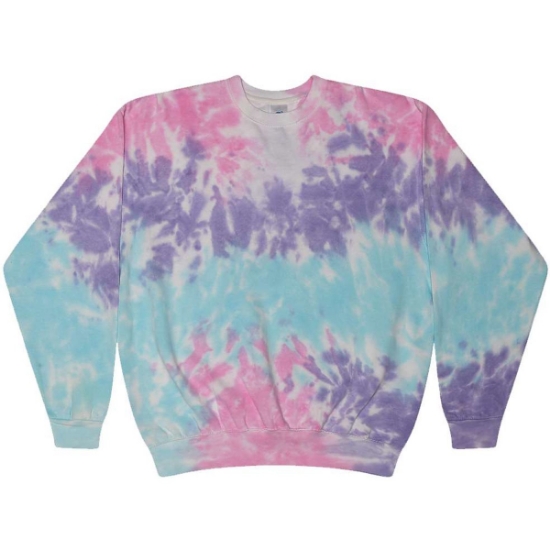 Custom Unisex Tie-Dyed Fleece Crewneck Sweatshirt Cotton Candy