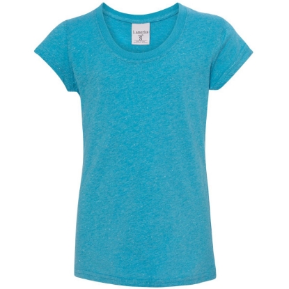 Custom Youth Glitter T-Shirt Maui Blue/ Silver