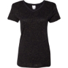 Custom Women’s Glitter V-Neck T-Shirt Black/ Gold