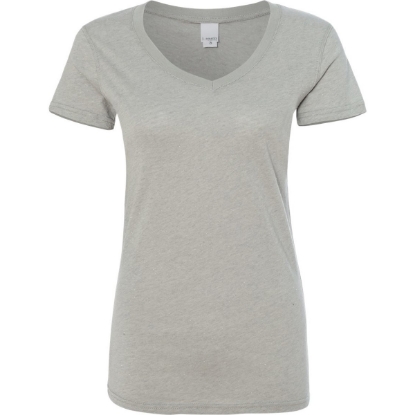 Custom Women’s Glitter V-Neck T-Shirt Oxford/ Silver