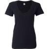 Custom Womens V-Neck Slub T-Shirt Black