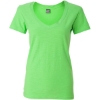 Custom Womens V-Neck Slub T-Shirt Lime