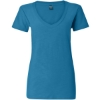 Custom Womens V-Neck Slub T-Shirt Oceanberry