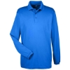 Custom Mens Cool & Dry Long Sleeve Mesh Piqué Polo Royal