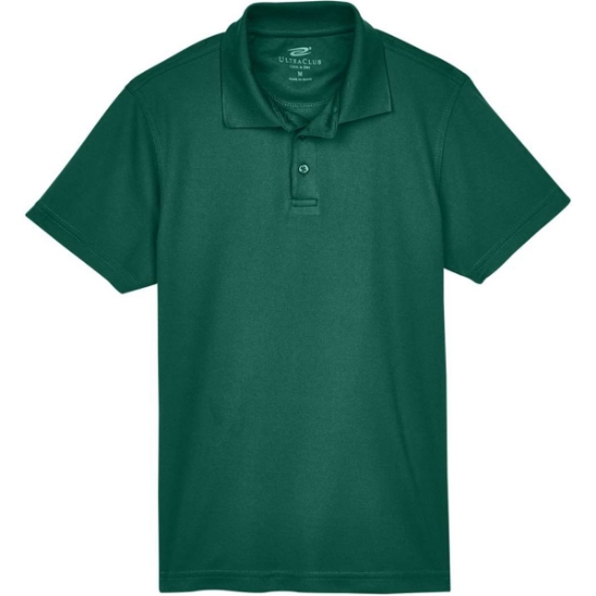 Custom Youth Cool & Dry Mesh Piqué Polo Forest Green