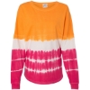 Custom Unisex Game Day Jersey Long Sleeve T-Shirt Atomic Orange/ Cosmic Pink Tie-Dye