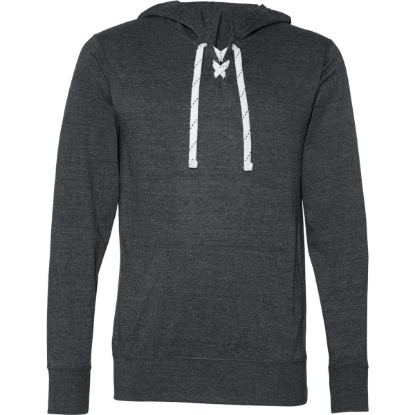 Custom Unisex Jersey Sport Lace Hooded Pullover Charcoal Heather