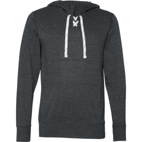 Custom Unisex Jersey Sport Lace Hooded Pullover Charcoal Heather