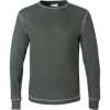 Custom Mens Vintage Thermal Long Sleeve T-Shirt Charcoal Heather/ Vintage White