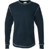 Custom Mens Vintage Thermal Long Sleeve T-Shirt Vintage Navy/ Vintage White
