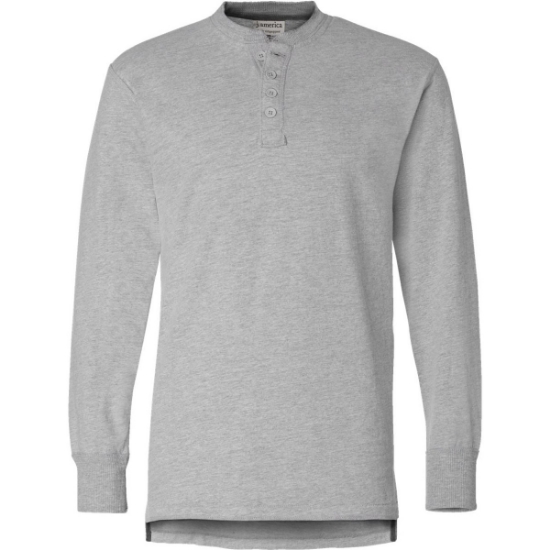 Custom Mens Vintage Brushed Jersey Henley Oxford