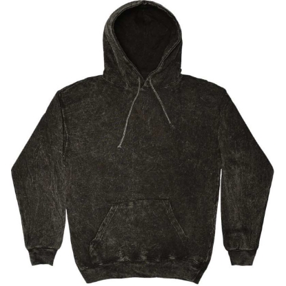 Custom Unisex Mineral Wash Hooded Sweatshirt Black