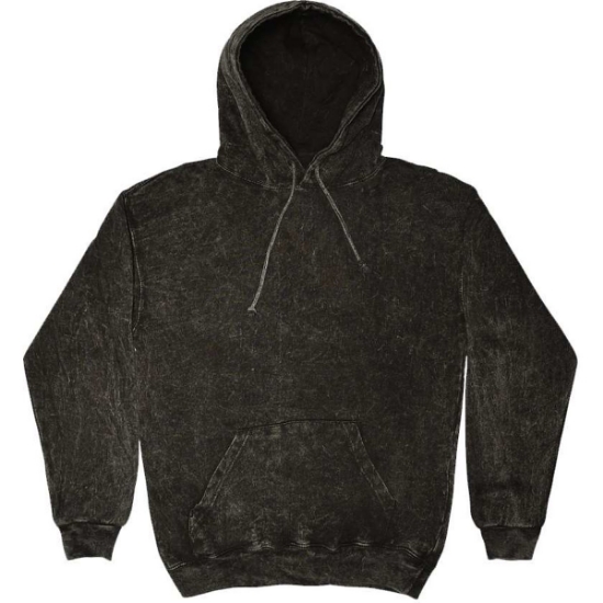 Custom Unisex Mineral Wash Hooded Sweatshirt Black