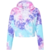 Custom Womens Tie-Dyed Crop Hooded Sweatshirt Cotton Candy