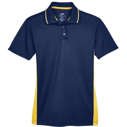 Custom Womens Cool & Dry Sport Two-Tone Polo Navy/ Gold