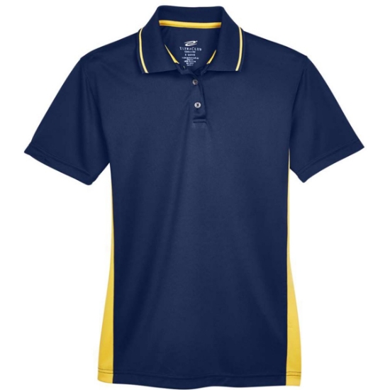 Custom Womens Cool & Dry Sport Two-Tone Polo Navy/ Gold