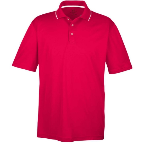 Custom Mens Cool & Dry Sport Two-Tone Polo Red/ White